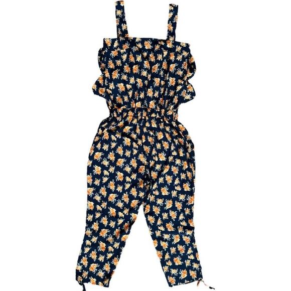 Trendcool Navy Orange Floral Jumpsuit, M - Picture 5 of 5